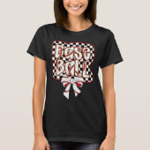 Sell Bow Coquette Funny Sell Liebhaber Checkered W T-Shirt (Vorderseite)