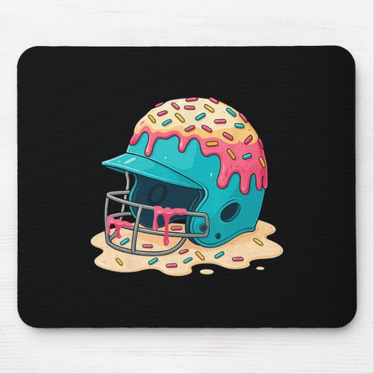 Sell Catcher Helmet With Face Mask Ice-cream Dripp Mousepad (Vorne)