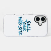 Sell Your Website Blue Distressed Typography iPhone 16 Hülle (Rückseite (Horizontal))