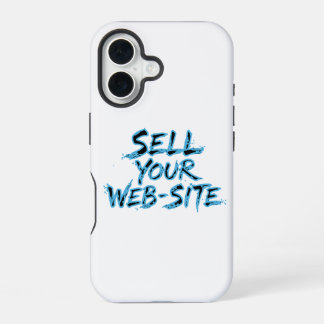 Sell Your Website Blue Distressed Typography iPhone 16 Hülle