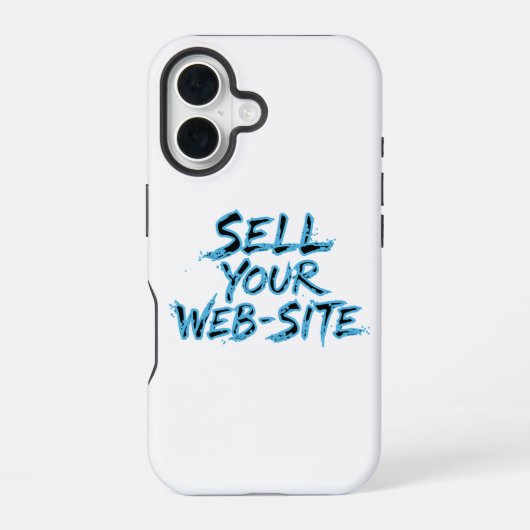 Sell Your Website Blue Distressed Typography iPhone 16 Hülle (Rückseite)
