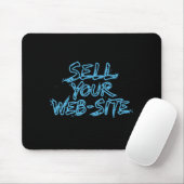 Sell Your Website Blue Tech Typography Mousepad (Mit Mouse)