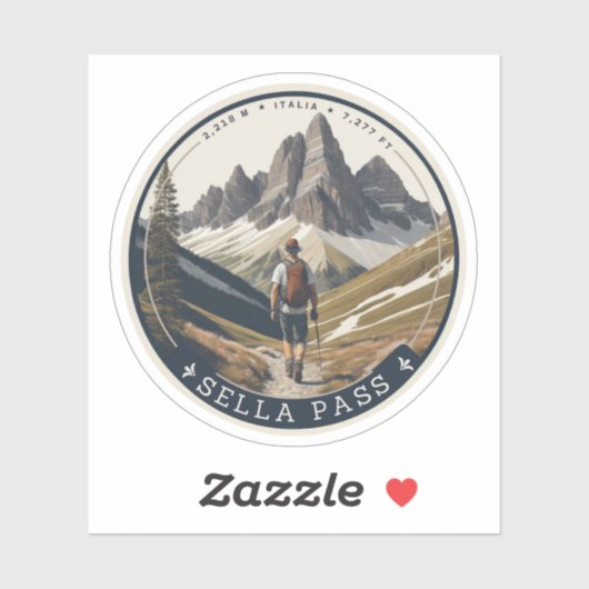 Sella Pass - Südtirol Aufkleber (Blatt)
