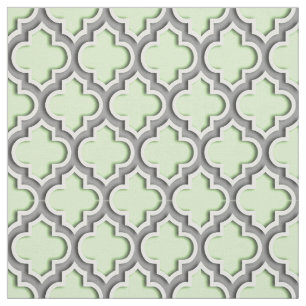 Sellerie-Grün, dunkelgrauer Marokkaner Quatrefoil Stoff