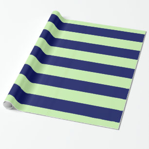 Sellerie Grün Navy Blau XL Streifen Muster V Geschenkpapier