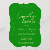 Sellerie und Forest Green Typografy Couples Dusche Einladung (Vorne/Hinten)
