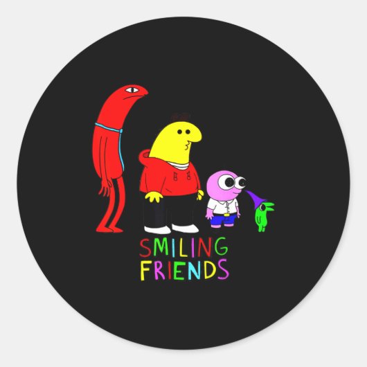 Selling Smiling Friends All Smiling Illustration Runder Aufkleber (Vorderseite)