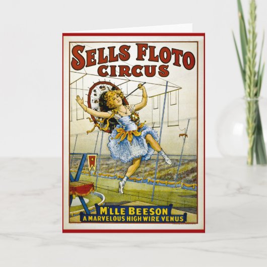 Sells Floto 1921 - M'lle Beeson Karte (Vorderseite)