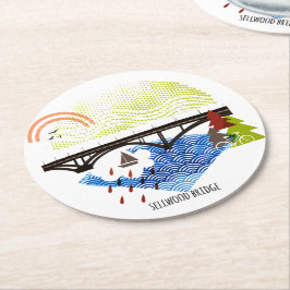 Sellwood Brücken-Portland-Untersetzer Runder Pappuntersetzer