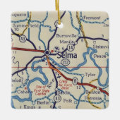 Selma AL Vintag Map Keramikornament (Vorderseite)