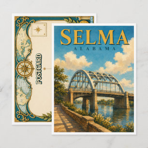 Selma Alabama Pettus Bridge GeoSaga Postkarte