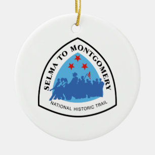 Selma zum Montgomery-Hinterzeichen, Alabama Keramikornament