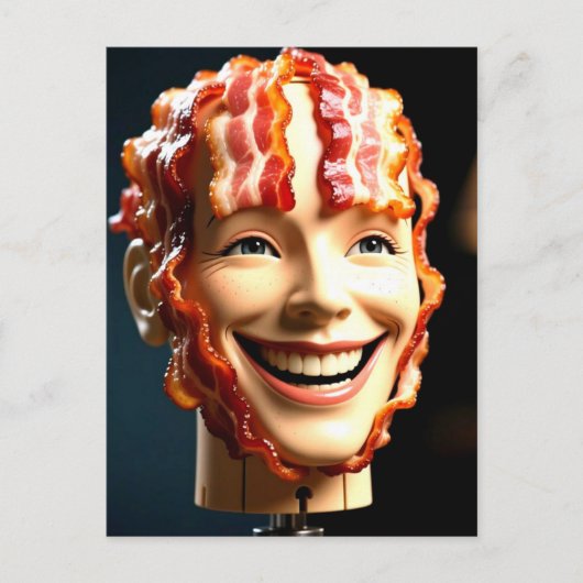 Selrd Mannequin Head mit Bacon Postkarte (Vorderseite)