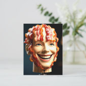 Selrd Mannequin Head mit Bacon Postkarte (Stehend Vorderseite)