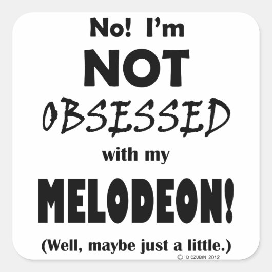 Selsbesegnet Melodeon Quadratischer Aufkleber (Vorderseite)