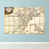 Selten 1779 Kolonial America Map von Rene Phelippe Leinwanddruck (Insitu (Holzboden))