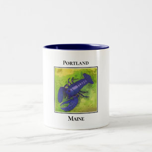Selten Blauer Hummer, Portland Maine Zweifarbige Tasse