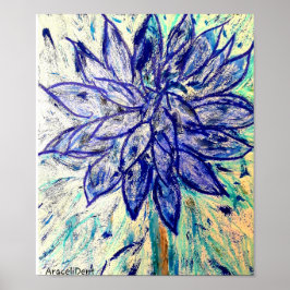 Selten Blue Dahlia Blume Poster