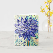 Selten Blue Dahlia Karte (Gelbe Blume)