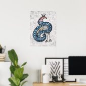 Selten Crowned Paisley Bird Poster Wand an Wand (Heimbüro)