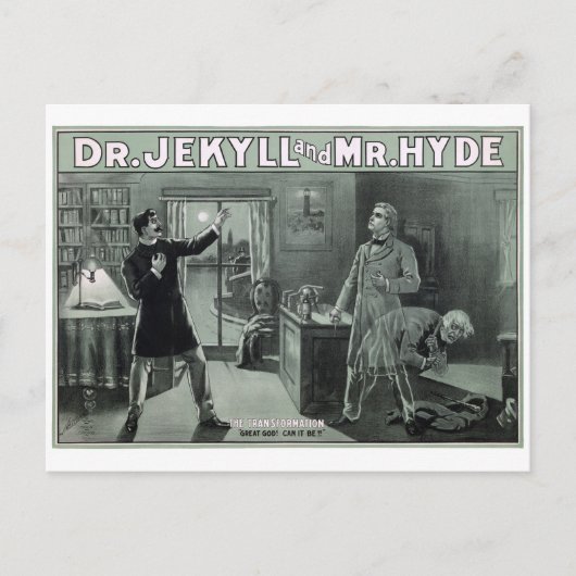 Selten Dr. Jekyll und Mr. Hyde Transformation Post Postkarte (Vorderseite)