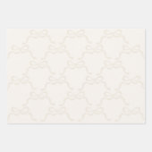 Selten gibt es moderne Cream Ribbons Bows Geschenkpapier Set (Vorderseite 2)
