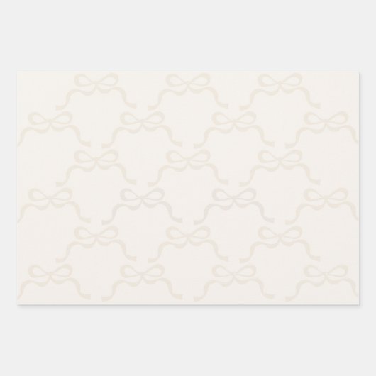 Selten gibt es moderne Cream Ribbons Bows Geschenkpapier Set (Vorderseite)