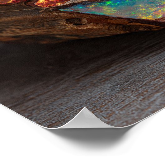 Selten opalisiertes Dinosaurier-Knochen-Fossil-Fra Poster (Ecke)