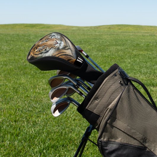 Selten Sumatran Tiger Foto Monogram Initial Golf Headcover (In SItu)
