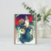 Selten Vintager Weihnachtsmann/Roter Schirm, Schwa Postkarte (Stehend Vorderseite)