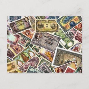 SELTEN WELT BANKNOTES POSTKARTE