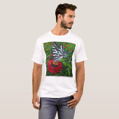 Selten Zebra Frack Butterfly & Red Zinnia T-Shirt (Vorne ganz)
