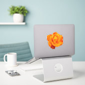 Seltene Bright Orange Rose Aufkleber (Laptop auf Schreibtisch)