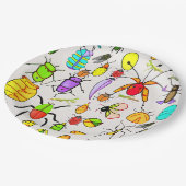 Seltene Bugs und Insekten Pappteller (Schrägansicht)