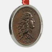 Seltene Early American Penny Metal Ornament (Rechts)