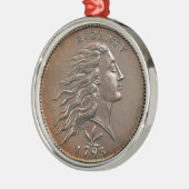 Seltene Early American Penny Metal Ornament (Links)