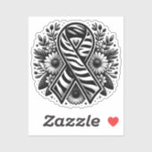 Seltene Erkrankungsbewusstsein mit Blume Aufkleber (Blatt)