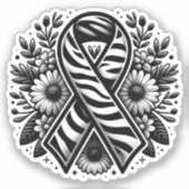 Seltene Erkrankungsbewusstsein mit Blume Aufkleber (Vorderseite)