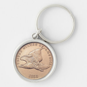 Seltene Flying Eagle Cent von 1858 Schlüsselanhänger