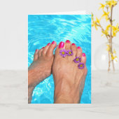 Seltene Füße im Schwimmbad Geburtstag Karte (Gelbe Blume)