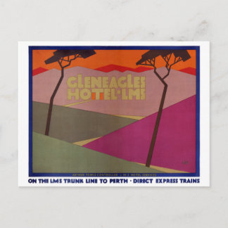 Seltene Gleneagles Vintage Travel Poster Zurück Postkarte