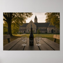 Seltene Kloster-Abtei-Ale-Szene Poster aus Belgien