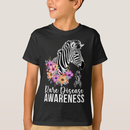 Seltene Krankheiten Bewusstsein Zebra Seltene Kran T-Shirt (Vorderseite)