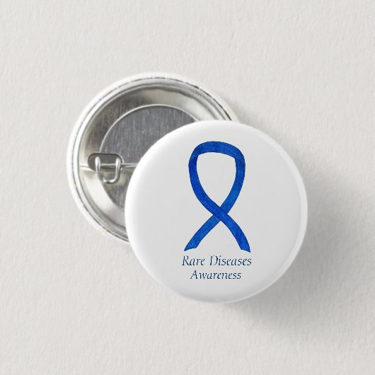 Seltene Krankheiten Denim Awareness Custom Ribbon Button (Vorne & Hinten)