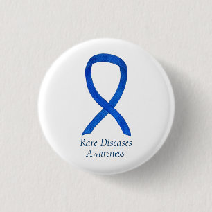 Seltene Krankheiten Denim Awareness Custom Ribbon  Button