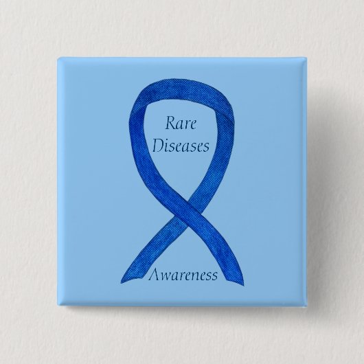 Seltene Krankheiten Denim Awareness Custom Ribbon  Button (Vorderseite)