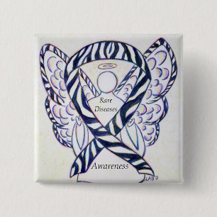 Seltene Krankheiten Sensibilisierung Angel Ribbon  Button