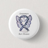 Seltene Krankheiten Sensibilisierung Angel Ribbon Button (Vorderseite)