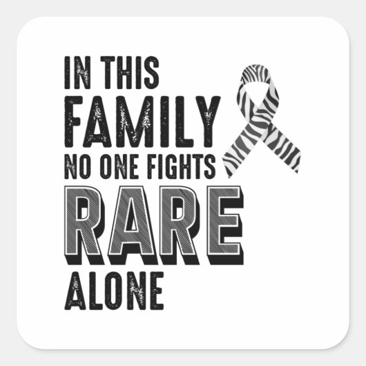 Seltene Krankheiten Sensibilisierung Tag Zebra Rib Quadratischer Aufkleber (Vorderseite)