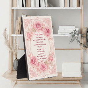Seltene Liebesgedicht-Seelenverwandte Vintage-Past Fotoplatte